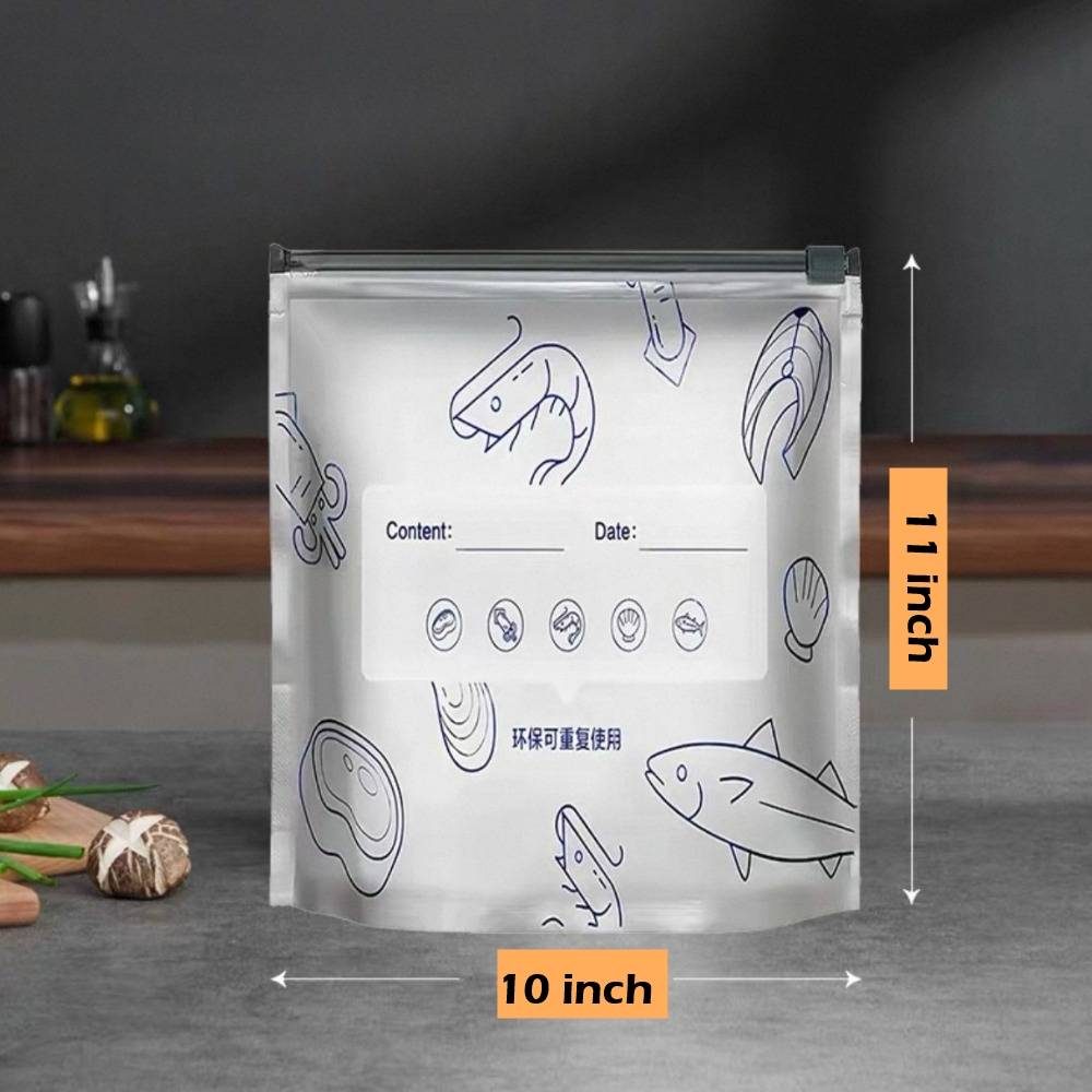 10 Piece Reusable Aluminum Foil Zipper Food Storage Bags